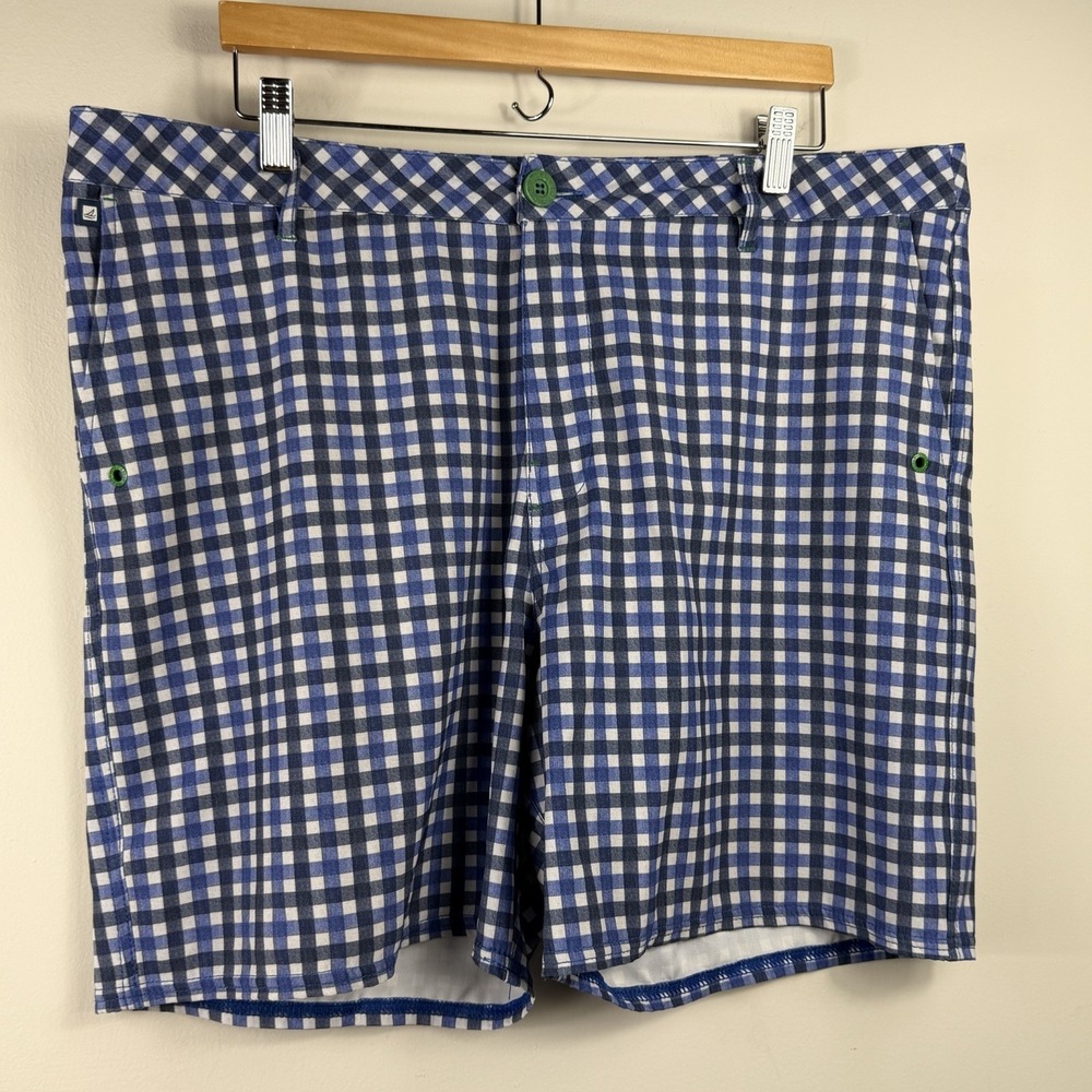 Sperry Top-Sider Mens 38 Blue White Gingham Shorts Preppy Quiet Luxury